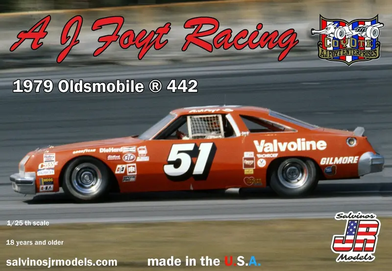 Salvinos Jr Models - 1/24 Aj Foyt Racing 1979 Oldsmobile 442 Plastic Model Car Kit 1