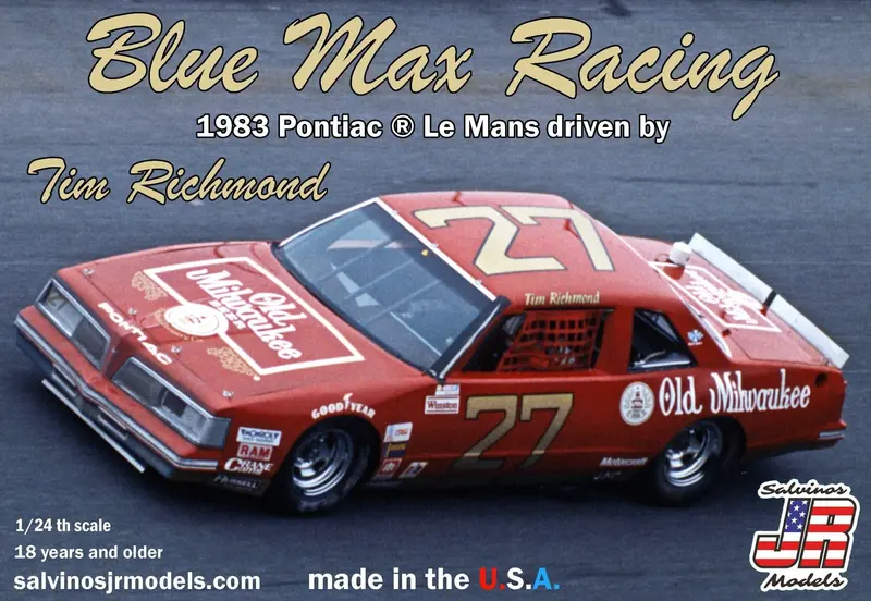 Salvinos Jr Models - 1/24 Blue Max Racing 1983 Pontiac Lemans Driven By Tim Richmond Plastic Model Car Kit 1