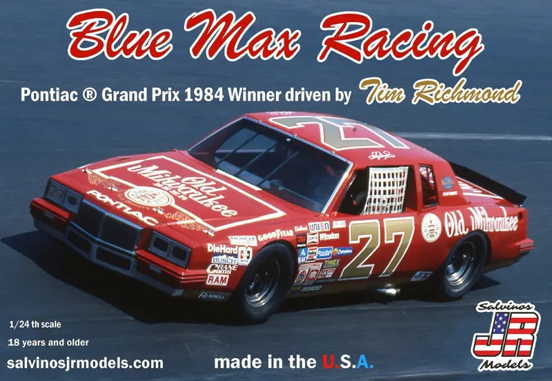 Salvinos Jr Models - 1/24 Blue Max Racing 1984 2+2 Driven By Tim Richmond Plastic Model Car Kit 1