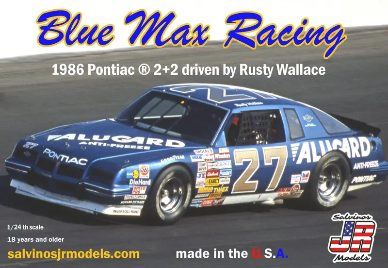 Salvinos Jr Models - 1/24 Blue Max Racing 1986 2+2 Driven By Rusty Wallace Plastic Model Car Kit 1