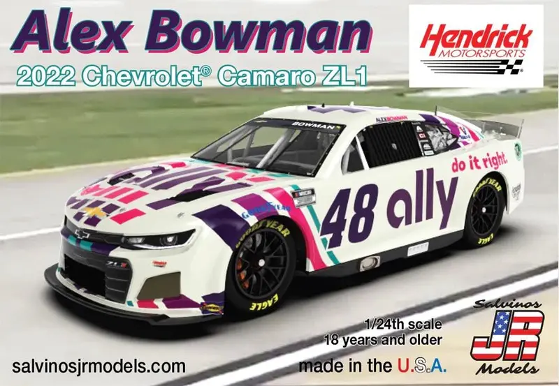 Salvinos Jr Models - 1/24 Hendrick Motorsports Alex Bowman 2022 Camaro Plastic Model Car Kit 1
