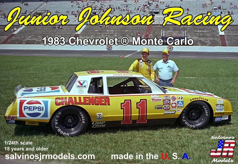 Salvinos Jr Models - 1/24 Junior Johnson Racing 1983 Chevrolet Monte Carlo, Driven By Darrell Waltrip Plastic Model Car K 1