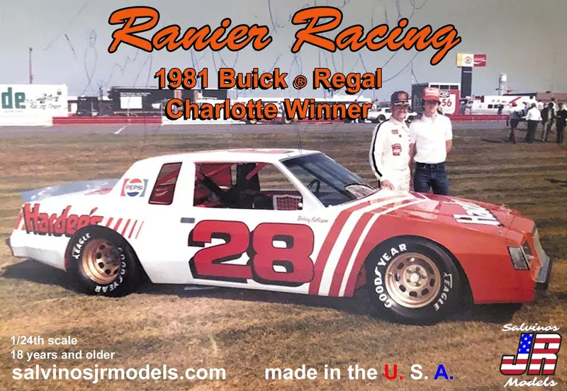 Salvinos Jr Models - 1/24 Ranier Racing 1981 Buick Charlotte Winner, Driven By Bobby Allison Plastic Model Car Kit 1