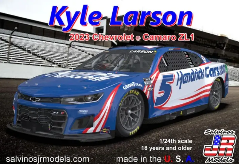 Salvinos Jr Models - 1/24 Scale 2023 Kyle Larson Chevrolet Camaro Model Car Kit 1