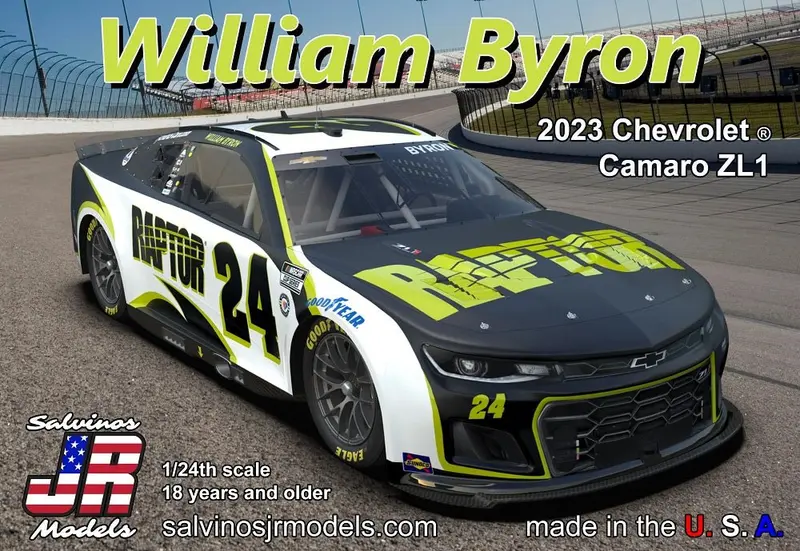 Salvinos Jr Models - 1/24 Scale Hendrick Motorsports William Byron 2023 Camaro Primary Plastic Model Car Kit 1