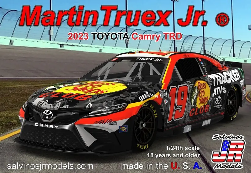 Salvinos Jr Models - 1/24 Scale Joe Gibbs Racing Martin Truex Jr 2023 Toyota Camry Plastic Model Kit 1