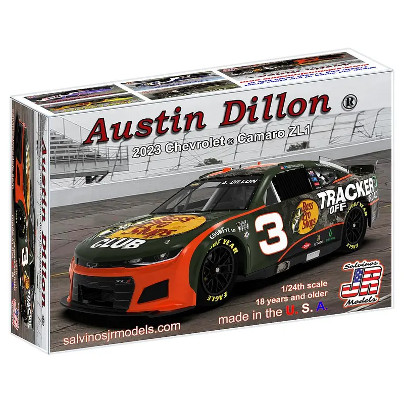 Salvinos Jr Models - 1/24 Scale Richard Childress Racing Austin Dillon Camaro "Bass Pro Shop" Plastic Car Model Kit 1