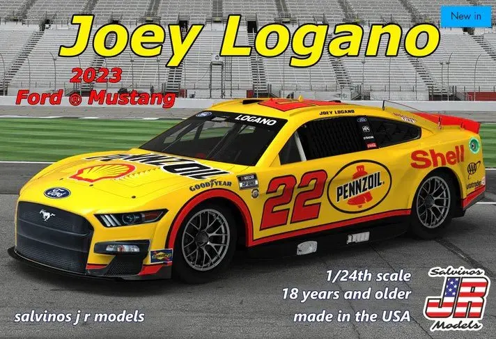 Salvinos Jr Models - 1/24 Scale Team Penske, Joey Logano, 2023 Body, Ford Mustang "Shell-Pennzoil" Plastic Model Kit 1