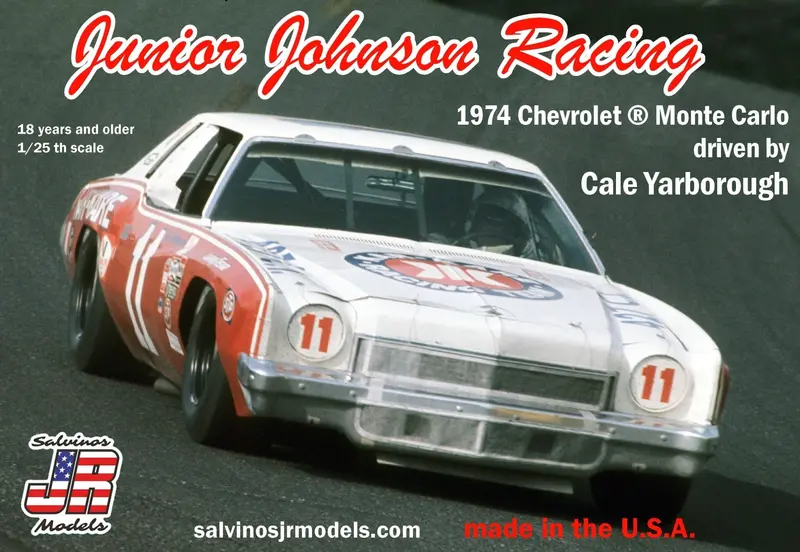 Salvinos Jr Models - 1/25 Junior Johnson Racing #11 1974 Chevy Monte Carlo - Cale Yarborough Plastic Model Car Kit 1