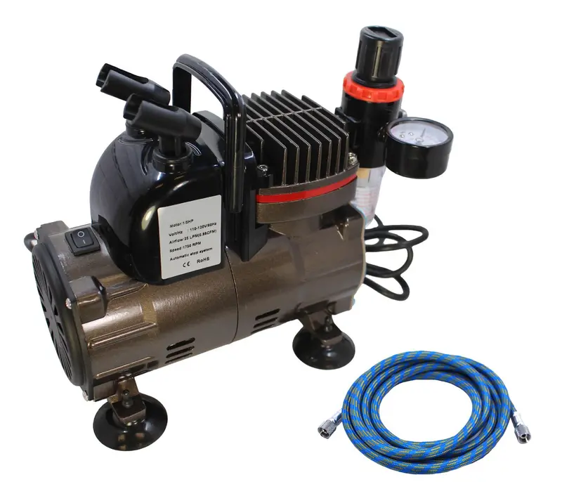 Spaz Stix - Air Compressor For Airbrushing, With Hose And Regulator 1