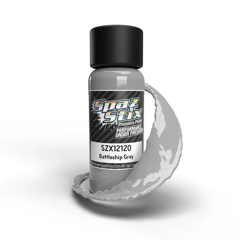Spaz Stix - Battleship Gray Airbrush Ready Paint, 2Oz Bottle 1
