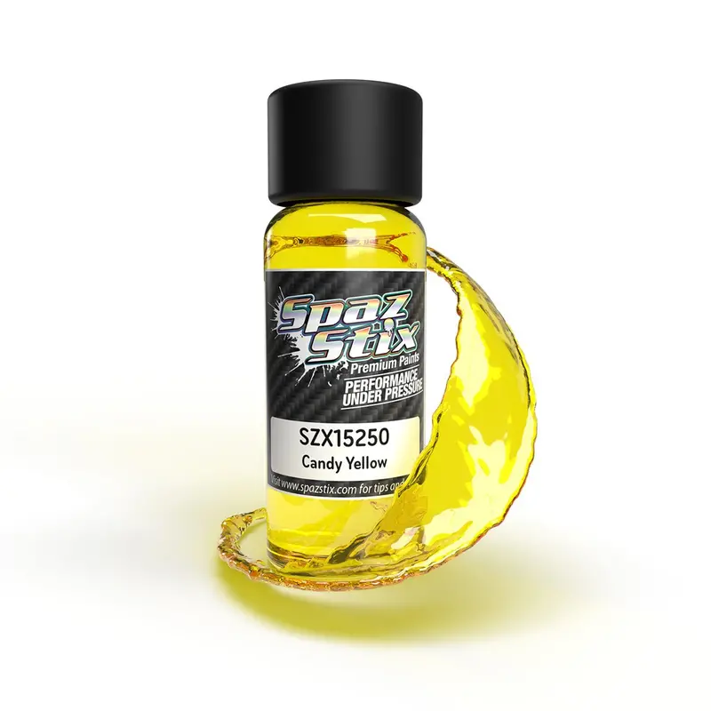 Spaz Stix - Candy Yellow Airbrush Ready Paint, 2Oz Bottle 1