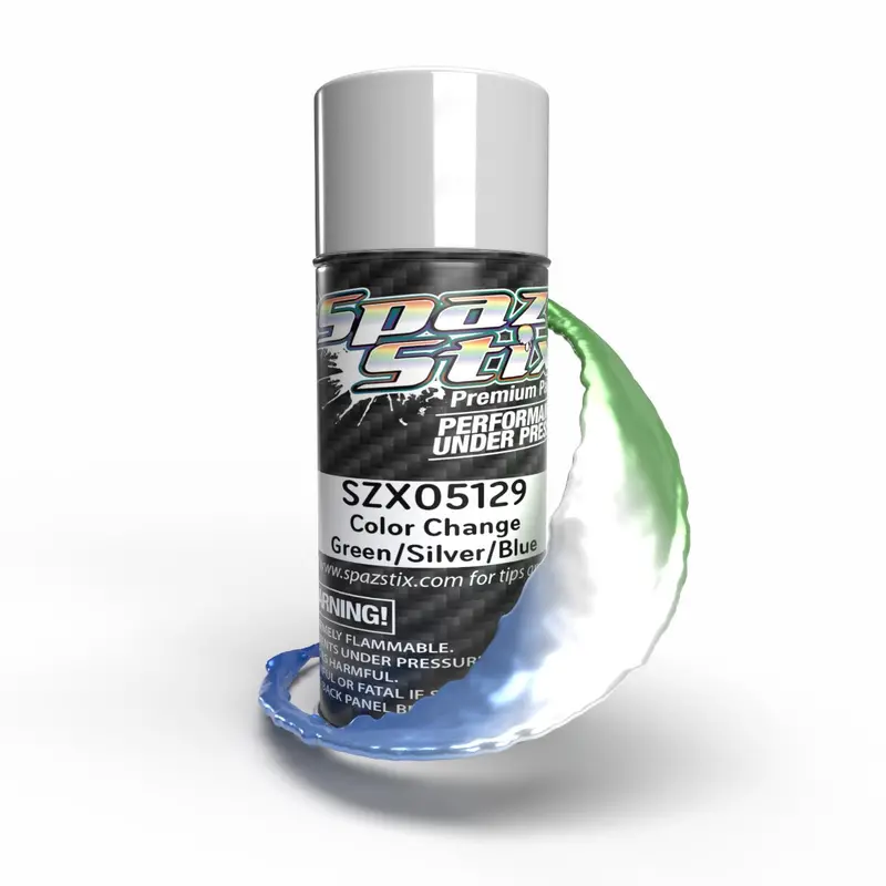 Spaz Stix - Color Change Aerosol Paint, Green/Silver/Blue, 3.5Oz Can 1