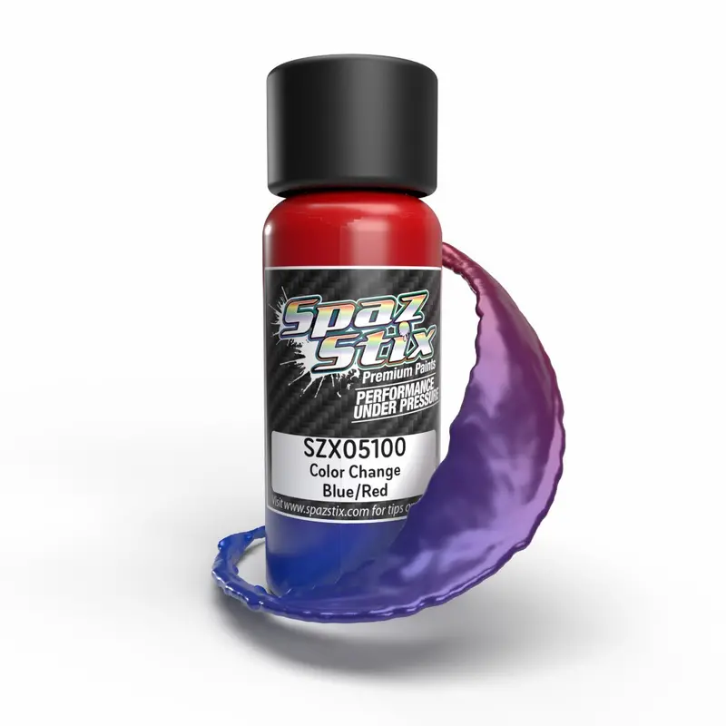 Spaz Stix - Color Change Airbrush Paint, Blue/Red, 2Oz Bottle 1