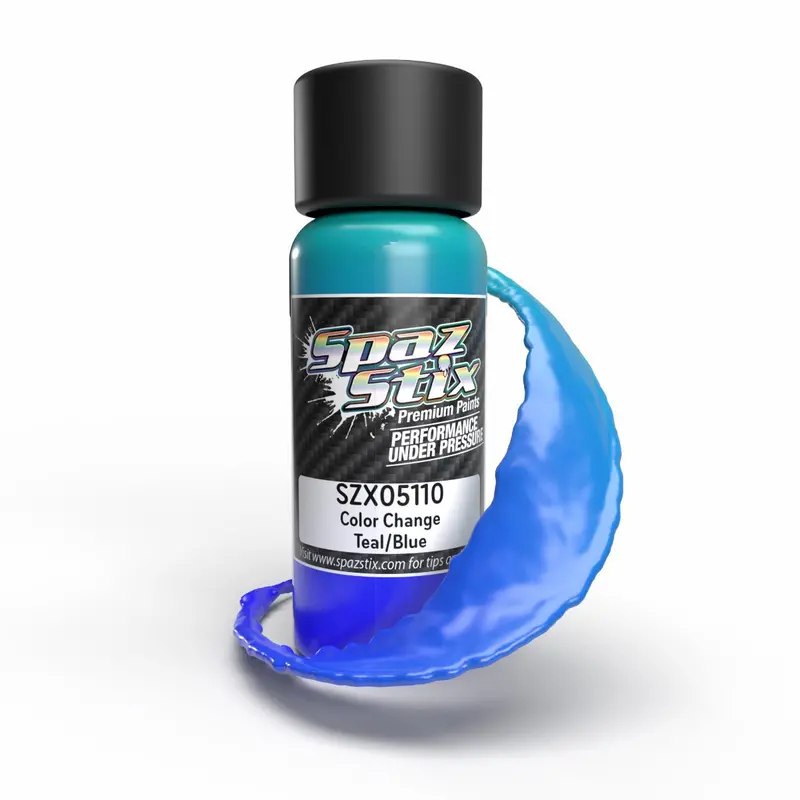 Spaz Stix - Color Change Airbrush Paint, Teal/Blue, 2Oz Bottle 1