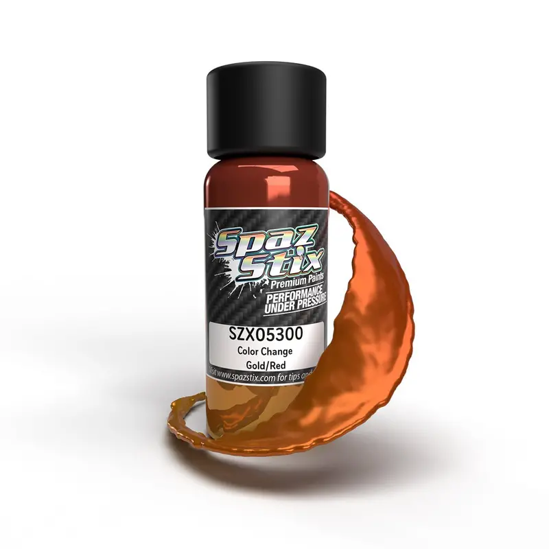 Spaz Stix - Color Change Airbrush Ready Paint, Gold/Red, 2Oz Bottle 1