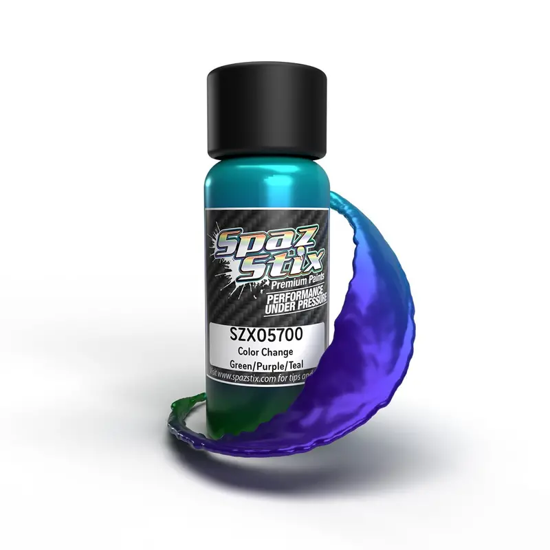 Spaz Stix - Color Change Airbrush Ready Paint, Green/Purple/Teal, 2Oz Bottle 1