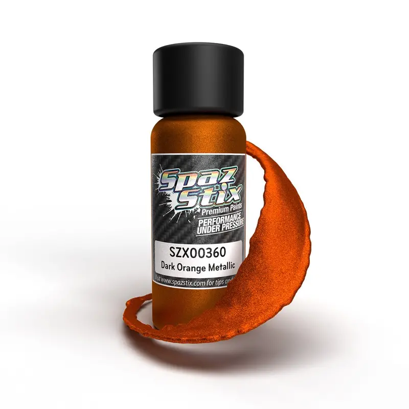 Spaz Stix - Dark Orange Metallic Airbrush Ready Paint, 2Oz Bottle 1