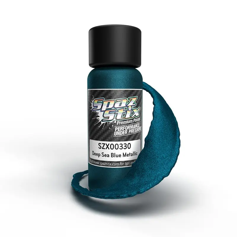 Spaz Stix - Deep Sea Blue Metallic Airbrush Ready Paint, 2Oz Bottle 1