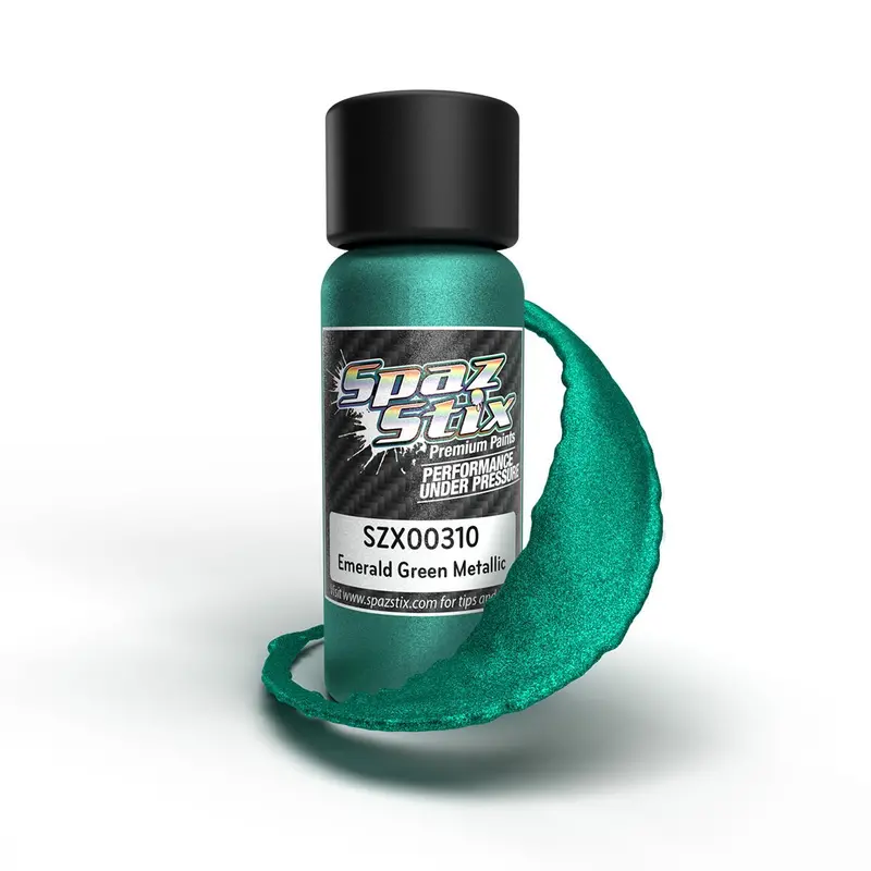 Spaz Stix - Emerald Green Metallic Airbrush Ready Paint, 2Oz Bottle 1