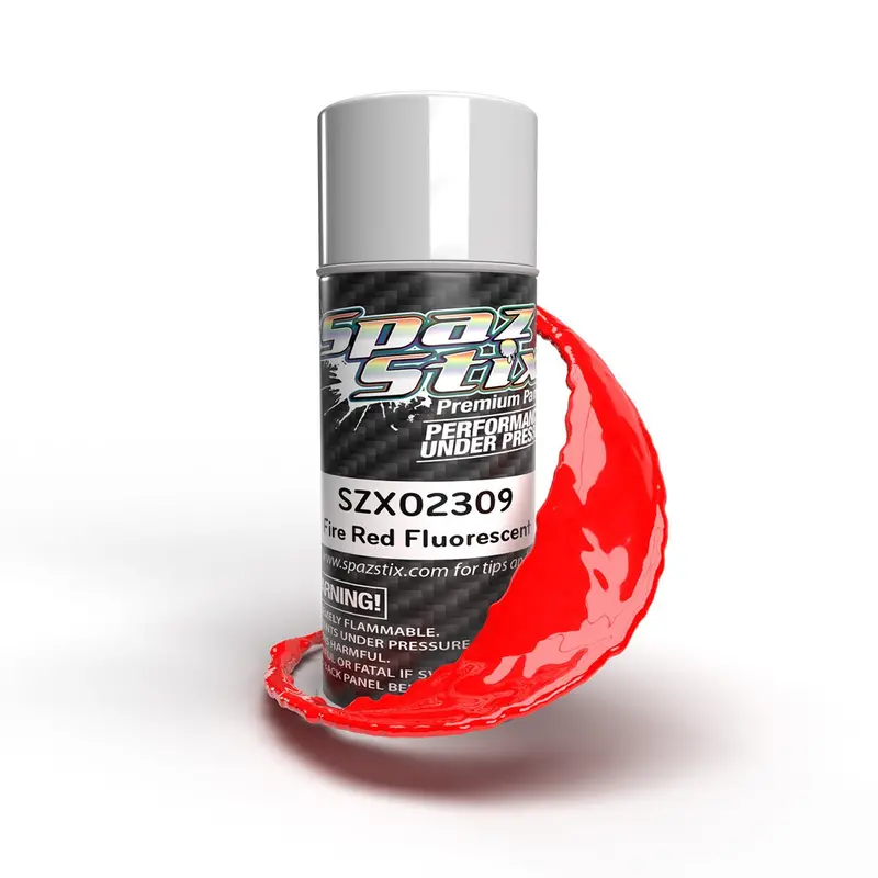 Spaz Stix - Fire Red Fluorescent Aerosol Paint, 3.5Oz Can 1