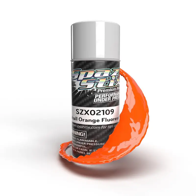 Spaz Stix - Fireball Orange Fluorescent Aerosol Paint, 3.5Oz Can 1