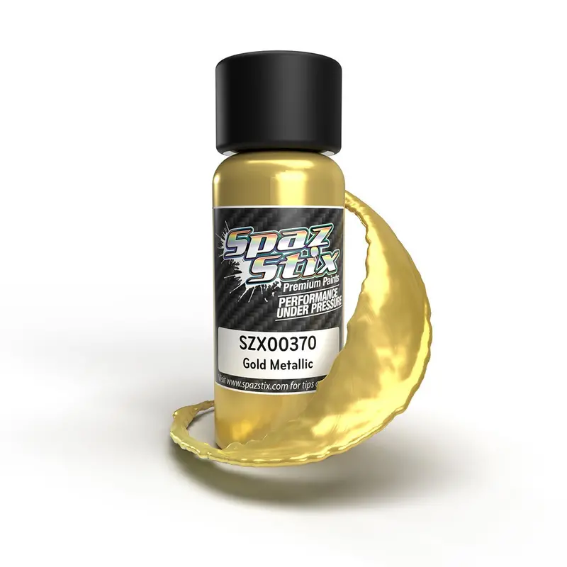 Spaz Stix - Gold Metallic Airbrush Ready Paint, 2Oz Bottle 1
