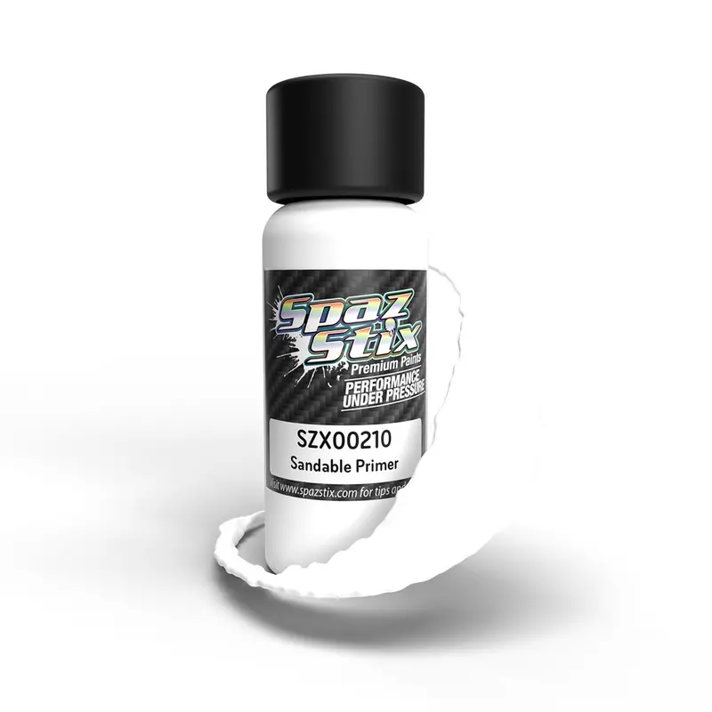Spaz Stix - High Quality Sandable Primer, Airbrush Ready Paint, 2Oz Bottle 1