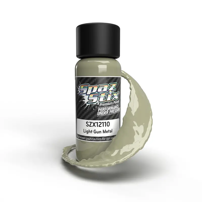 Spaz Stix - Light Gunmetal Airbrush Ready Paint, 2Oz Bottle 1