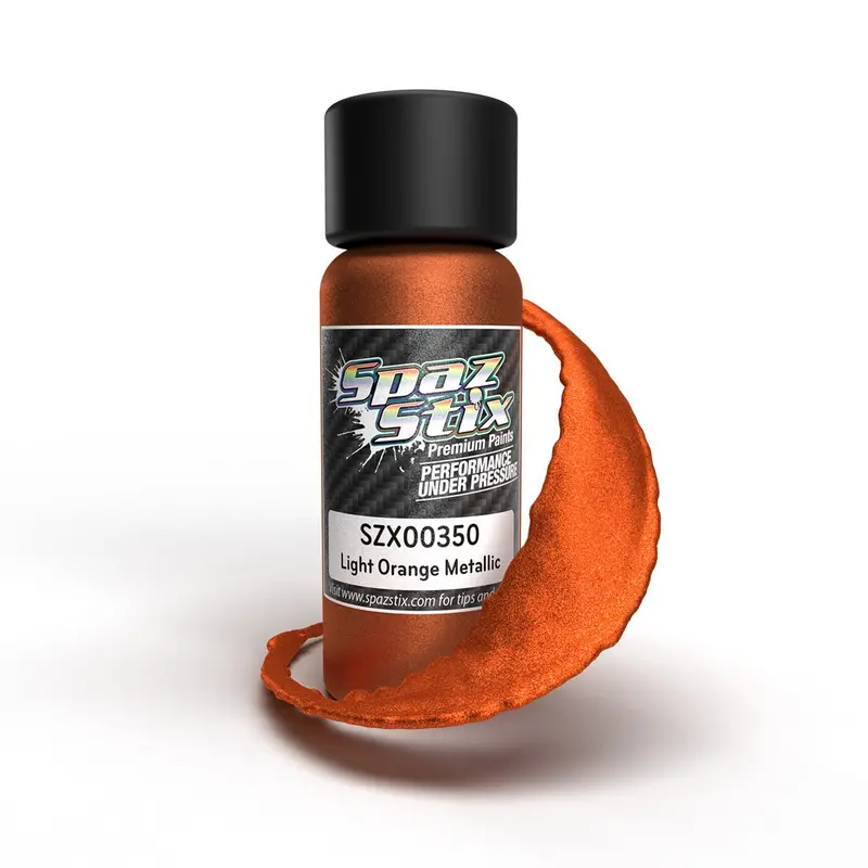 Spaz Stix - Light Orange Metallic Airbrush Ready Paint, 2Oz Bottle 1