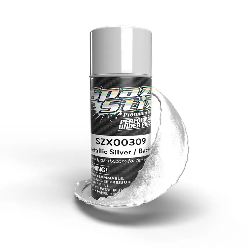 Spaz Stix - Metallic Silver/"Candy" Backer, Aerosol Paint, 3.5Oz Can 1