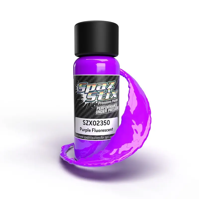 Spaz Stix - Purple Fluorescent Airbrush Ready Paint, 2Oz Bottle 1