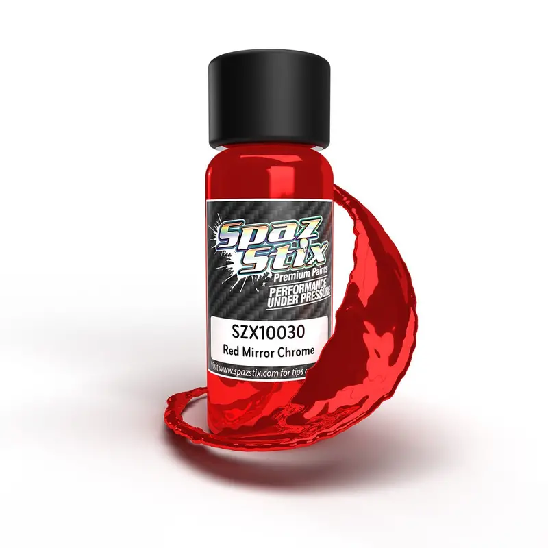 Spaz Stix - Red Mirror Chrome Airbrush Ready Paint, 2Oz Bottle 1