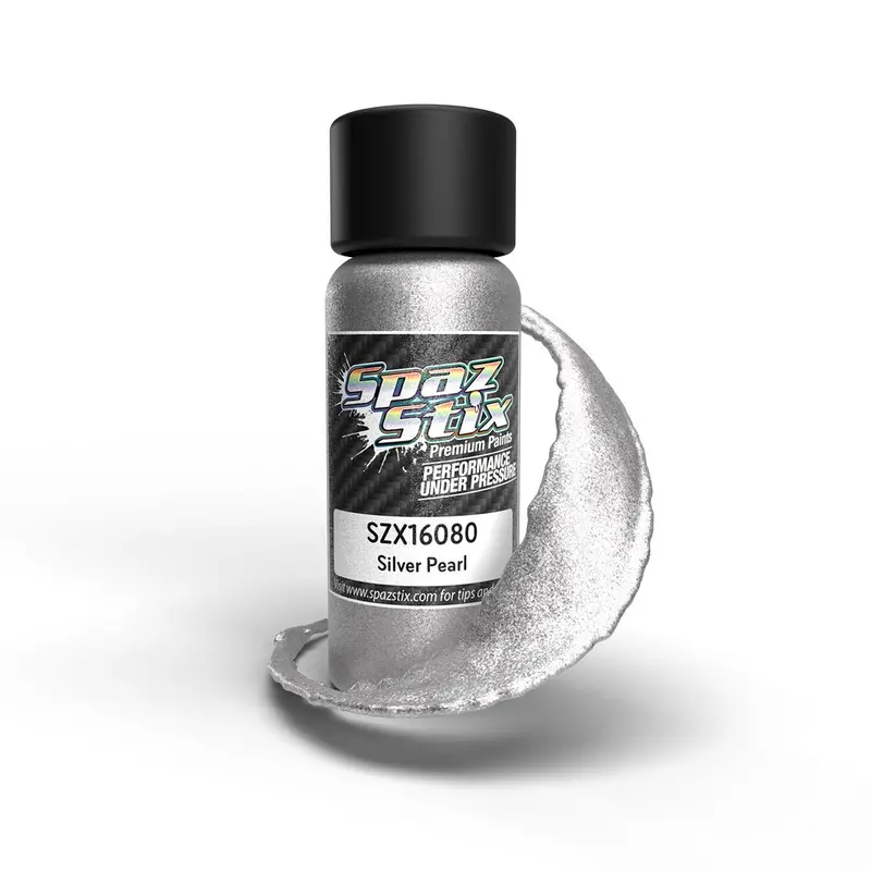 Spaz Stix - Silver Pearl Airbrush Ready Paint, 2Oz Bottle 1