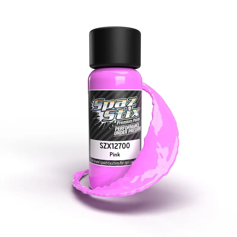 Spaz Stix - Solid Pink Airbrush Ready Paint, 2Oz Bottle 1