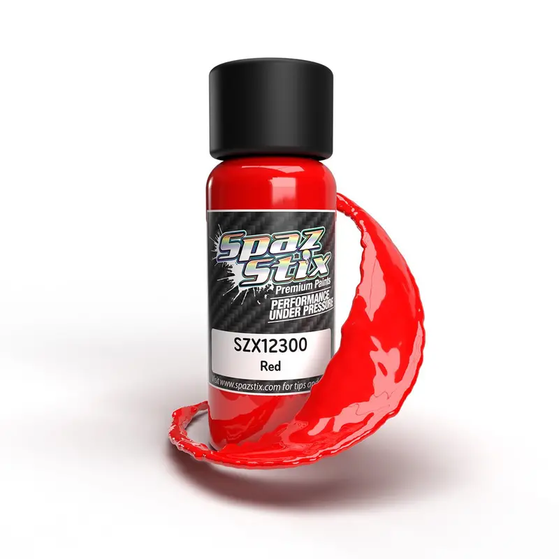 Spaz Stix - Solid Red Airbrush Ready Paint, 2Oz Bottle 1