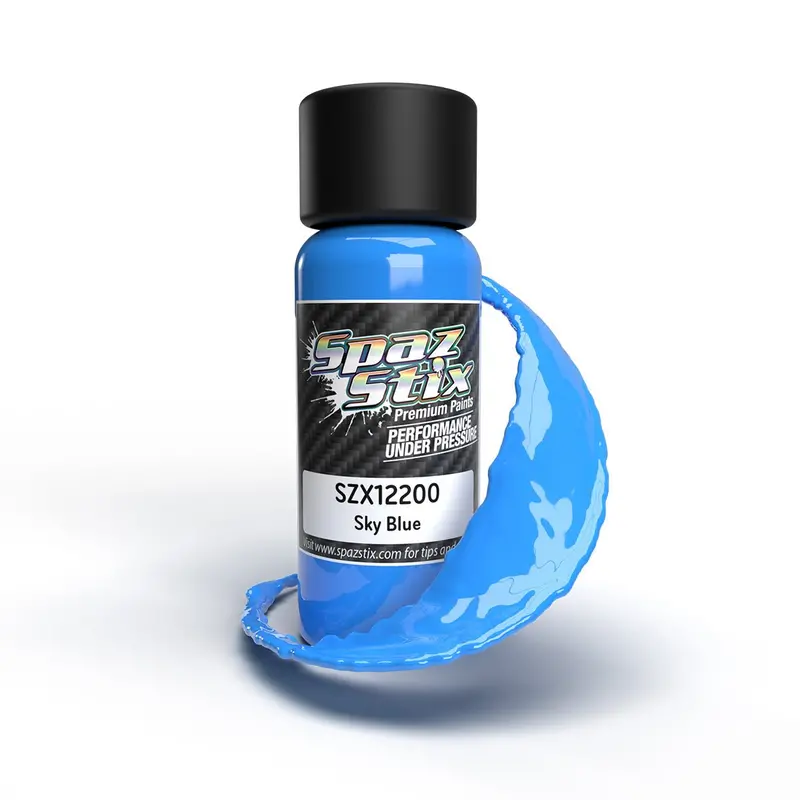 Spaz Stix - Solid Sky Blue Airbrush Ready Paint, 2Oz Bottle 1