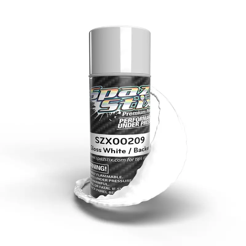 Spaz Stix - Solid White / Glow Backer Aerosol Paint, 3.5Oz 1