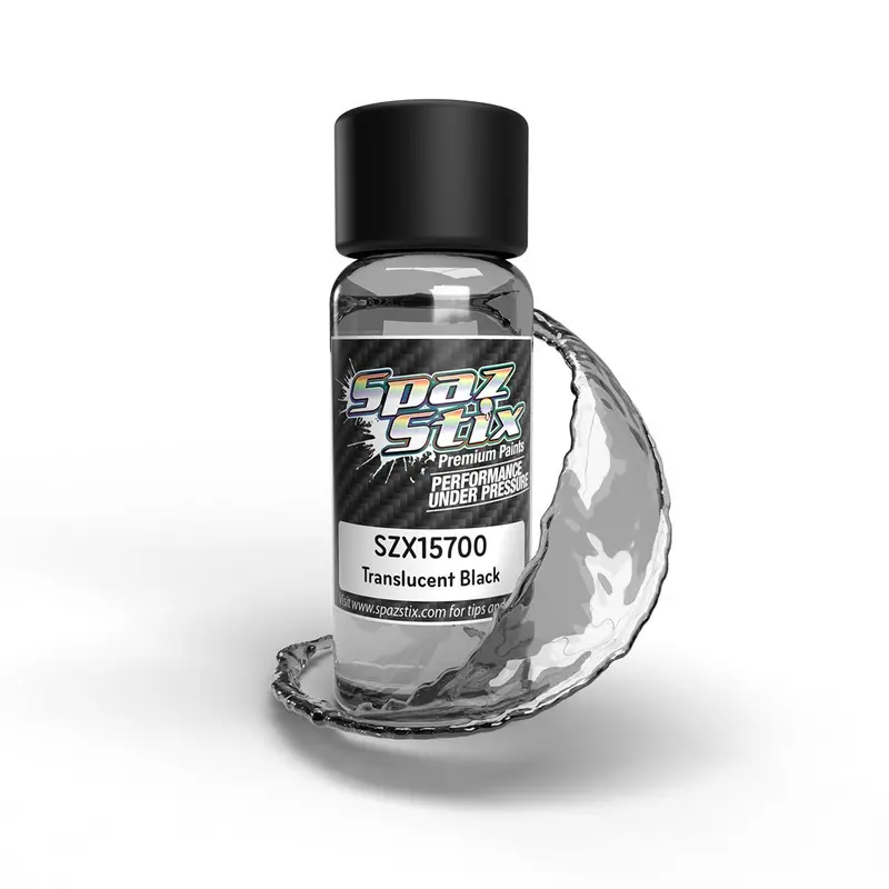 Spaz Stix - Translucent Black Airbrush Ready Paint, For Window Tint/Drop Shadows, 2Oz Bottle 1