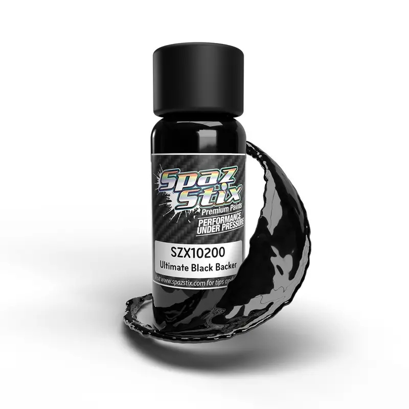 Spaz Stix - Ultimate Black Backer For Mirror Chrome, Airbrush Ready Paint, 2Oz Bottle 1