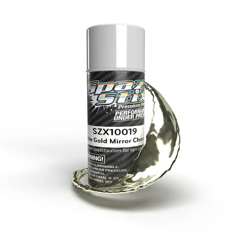 Spaz Stix - White Gold Mirror Chrome Aerosol Paint, 3.5Oz Can 1