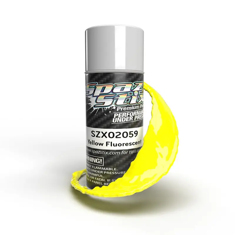 Spaz Stix - Yellow Fluorescent Aerosol Paint, 3.5Oz Can 1