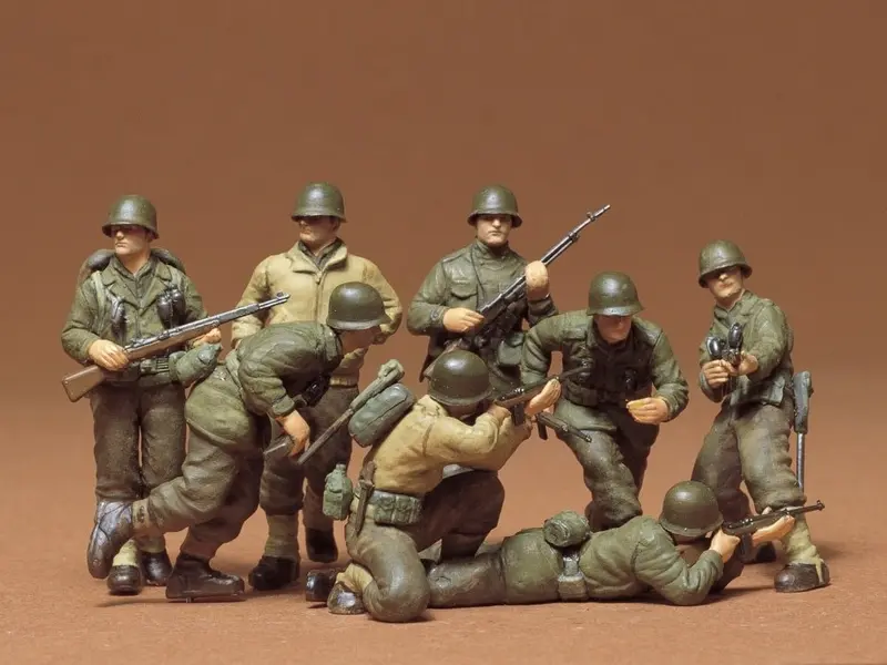 Tamiya - 1/35 U.S. Infantry European Theater Miniature Plastic Model Kit 1