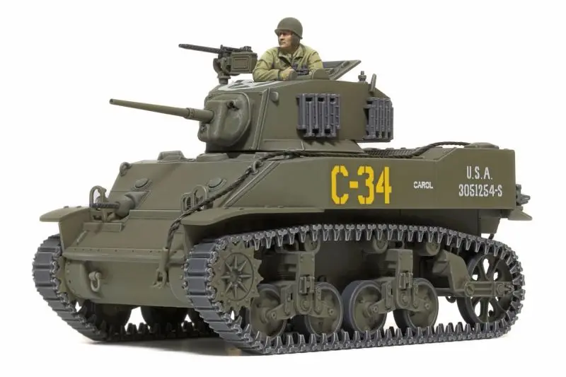 Tamiya - 1/48 Us Lighttank M5a1 Stuart, Plastic Model 1