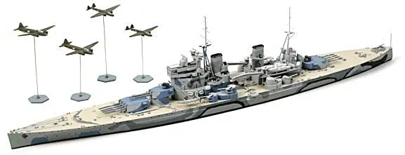 Tamiya - 1/700 British Battleship Prince Of Wales Plastic Model Kit 1