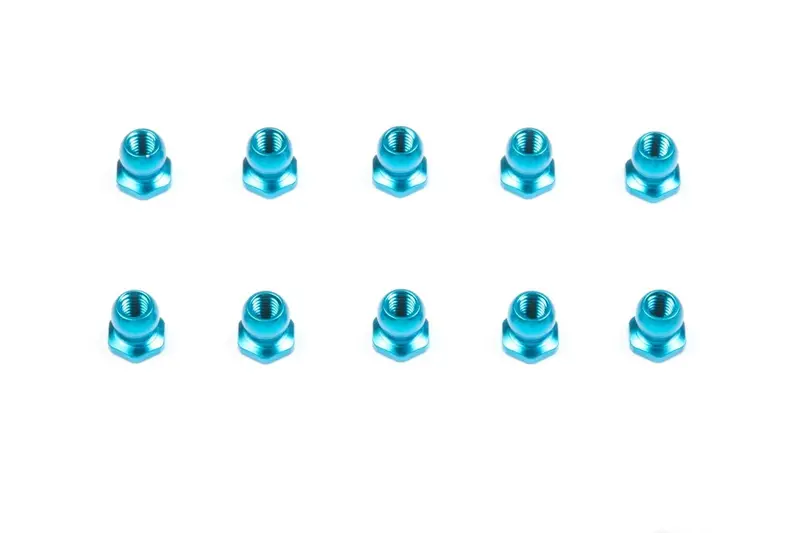 Tamiya - 5Mm Aluminum Short Ball Nut, Blue, 10 Pcs 1