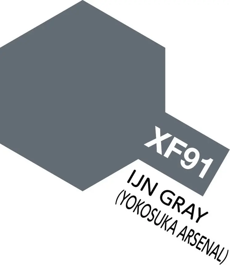Tamiya - Acrylic Mini Xf-91 Imperial Japanese Navy Gray Paint, 10Ml Bottle, Yokosuka Arsenal 1