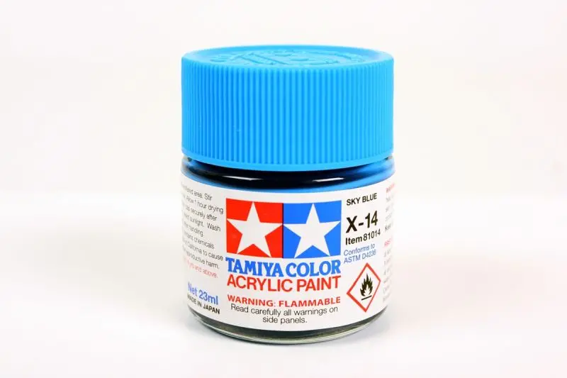 Tamiya - Acrylic X-14 Sky Blue Paint, 23Ml Bottle 2
