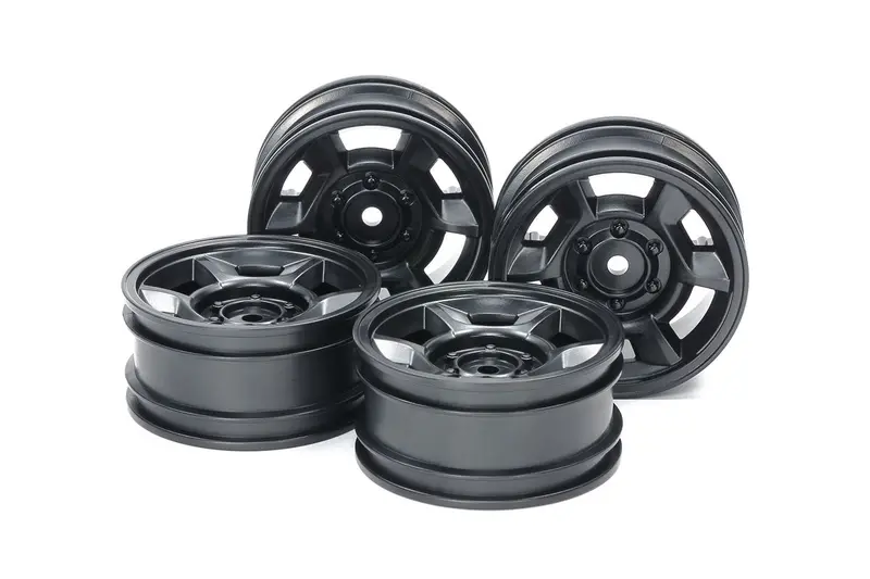Tamiya - Cc-02 6-Spoke Wheels (26Mm Width, Offset +4), Black, 4Pcs 1