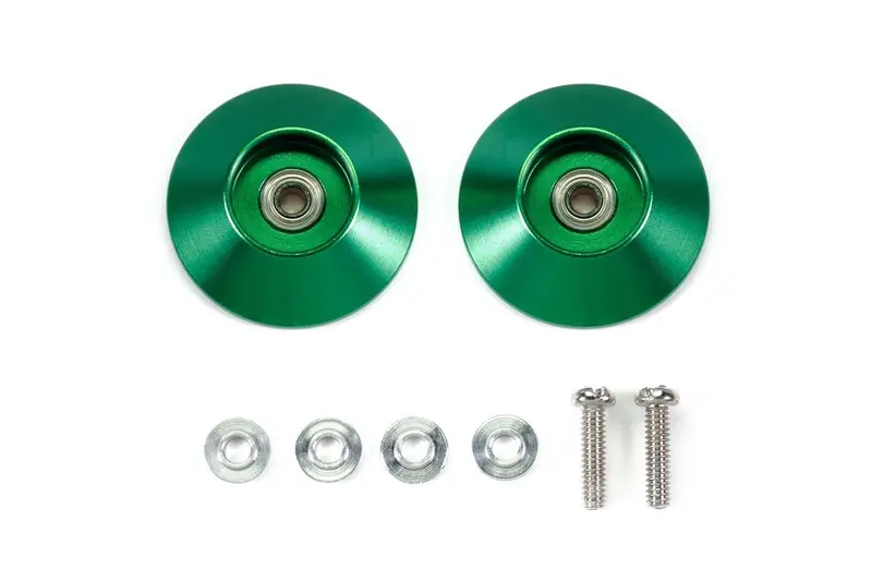 Tamiya - Hg 19Mm Tapered Aluminum Ball- Race Rollers (Ringless/Green) 1